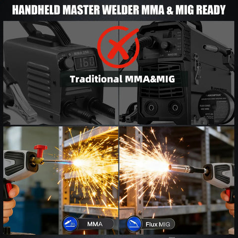 2 In 1 MIG And Stick Welder 250A Portable Handheld Workhorse For Farm Auto Body DIY Projects Flux Core MIG And MMA Welds in action