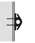 Steel anchor from Stellar Resistance Band Wall Anchor Kit For Home Gym and Physical Therapy mounted on a wall.