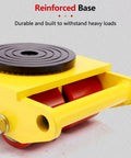 Heavy Duty Machinery Dolly With Low Profile Moving Skates 360 Degree Rotating Non Slip Turntable for 18 Ton Loads, close-up view