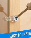 Installing 24 Pack Clear Flush Glass Retainer Clip for Cabinet and Screen Doors with self-tapping screw.