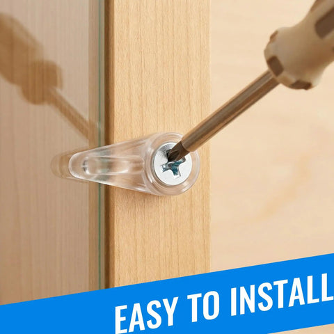 Installing 24 Pack Clear Flush Glass Retainer Clip for Cabinet and Screen Doors with self-tapping screw.