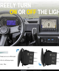 2 Pcs UTV Rocker Switch 12V 20A 3 Pin Blue LED Marine Rocker Switch For Polaris RZR Ranger XP SXS Maverick X3 ATV Golf Cart Boat Rear Light Toggle Switch With Jumper Wires installed in UTV dash, 0.9 x 1.7 in