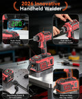 2026 Innovative Handheld Welder with multi-mode LCD display, push-button holder, and detachable cables for steel and iron welding.