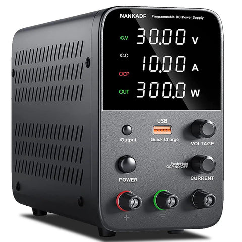 Variable Bench Power Supply With Precision Encoder Knob And Output Enable Disable Button USB Quick Charge Adjustable Voltage