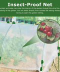 Garden Netting Kit For Raised Beds With Ultra Fine Mesh 10x30ft, 36 Greenhouse Hoops, insect-proof netting with vegetables visible