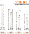Thick Borosilicate Glass Beaker And Graduated Cylinder Kit With Stirring Rod 4 graduated cylinders sizes for science lab use