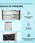 Top Shelf One Door Reach In Freezer Packing 23 Cubic Feet Of Roomy Cold Storage Built Tough For Hustling Commercial Kitchens Featuring Flexible Shelves And Solid Stainless Steel Finish, showcasing interior shelves.