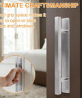 Stick On Adhesive Handles 2 Pack 200mm Stainless Steel Push Pull Cabinet Doors Wardrobe Barn Door Multipurpose Peel And Stick Easy Install For Kitchen Closet And Furniture Silver on dark door, hand gripping handle