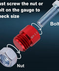 54 Piece Nut And Bolt Thread Checker Set With Inch And Metric Gauges For Tight Spaces Beefy Pro Grade Thread Gauge Kit To Identify Bolts And Nuts Great For Inspecting Fixed Bolts Or Threaded Holes In A Handy Tool Box red M24-3.0 gauge checking bolt and nut threads