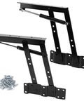 Heavy Duty 150N Kickback Lift Hinge For Solid Oak Coffee Tables Rustproof Steel Furniture Hardware with quick mount screws and hinges.