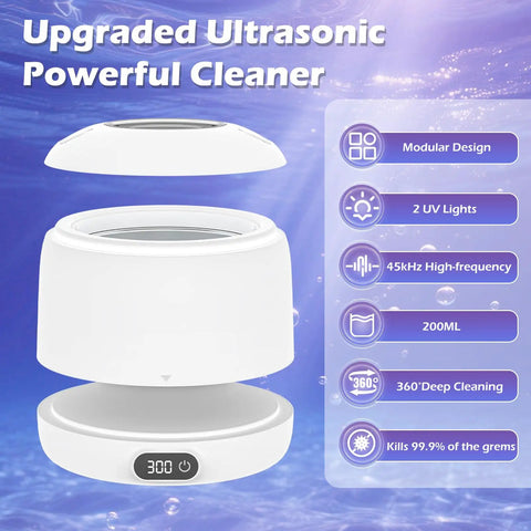 Top Shelf Upgraded Ultrasonic Retainer Cleaner With Uv Sterilization And 45Khz High Frequency Bubble Action for deep cleaning braces.