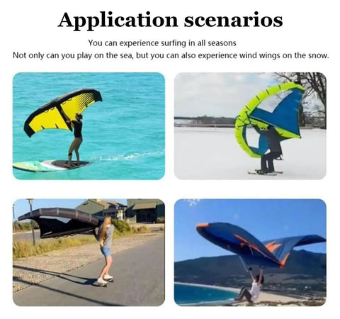 Inflatable Surf Wing For Kitesurfing And Foil Surfing, Multipurpose Wing With Window, 5 Square Meters in various settings