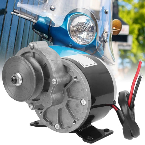 12V DC Geared Motor 250W With Belt Pulley Featuring Pure Copper Windings for DIY projects and robotics, showcasing durable build and powerful design.