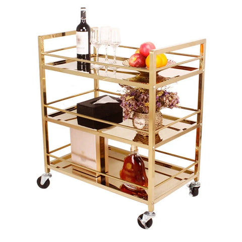 Badass Industrial Wine Storage Cart With Rock Solid Wheels And Hella Roomy Metal Shelves For Home Bar Mobile Serving Trolley with wine and snacks