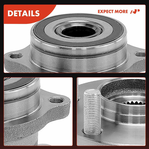 Close-up view of Two Pack Rear Wheel Bearing And Hub Assembly 5 Lug Fit For Subaru Outback Forester Impreza Legacy Crosstrek WRX 86 GR86 FRS Toyota 86 And Other Toyota Scion Models, showing details of flange and studs.