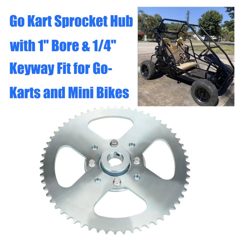 Go Kart Sprocket Hub With One Inch Bore And Quarter Inch Keyway Hardware Kit For Fits 40 41 420 Chain Beefy Rear Drive
