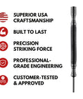 No Sweat Door Hinge Pin Remover And Install Set with heavy-duty steel spring punch showcasing precision craftsmanship.