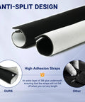 10 Foot Neoprene Cable Sleeve With Hook And Loop Fastening Cuttable 1.5 Inch Diameter Reversible Cord Protector black and white design