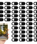50 Pack Ultra Slim Webcam Covers Universal Laptop Phone Tablet Camera Slider Blocker displayed on a phone for easy access.