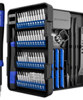 Compact 64 Piece Precision Screwdriver Set With Torx Triwing Pentalobe Bits For Electronics Repair Kit in open case