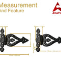 Heavy Duty Gate Hinge Set For Wooden Fences And Sheds Cast Iron Outdoor Hinges Matte Black Rust Resistant Durable Gate Hardware size diagram