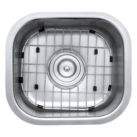 Top view of 13x15 Inch Undermount Bar Sink for Small Kitchens, 16 Gauge Stainless Steel One Bowl with Brushed Finish
