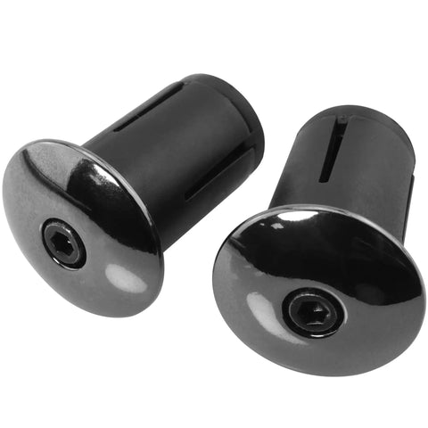 Aluminum Alloy Bike Bar End Plugs With Expanding Locking Caps Road And Mountain Bike Handlebar Ends Lightweight Black Electroplated End Caps