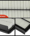 Close-up of Engine Air Filter For Hyundai Elantra 2017-2020 Elantra GT 2018-2020 Kona 2018-2023 Veloster 2019-2021 Kia Forte, pleated detail