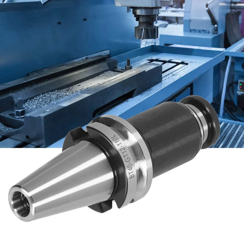 Tapping Holder Collet Chuck For CNC Machining Center With Overload Protection, BT40 GT12 110L, shown with a machining setup.