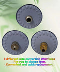 Three Pack Silencer Filter Set For Air Compressors, Rugged 4 Inch By 6 Inch Silencing Tubes, conversion interfaces shown