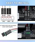 Diagram of External Desktop PC Power Button With 118-Inch Cable And LED Indicator showing connectors and motherboard placement.