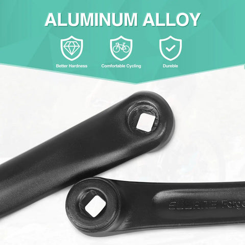 Close-up of Aluminum Bicycle Crank Arm Left Arm for Mountain Road City Folding EBikes 152mm, showing diamond hole spindle.
