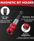 59 Piece Quarter Inch Screwdriver Bit Set With S2 Steel Color Coded Bits Magnetic Bit Holder And Storage Case detail view