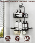 Over Showerhead Caddy With Rustproof Stainless Steel Construction Easy Install No Drilling Anti Swing Design installed in bathroom