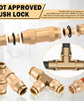 CheeMuii brass DOT air line fittings kit, 136 pcs, push-to-connect fittings in 1/8–1/2 in sizes.