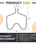2600W 240V Oven Bake Element Replacement For Whirlpool Ovens Easy Install Durable Build Fits WP308180 visual dimensions guide