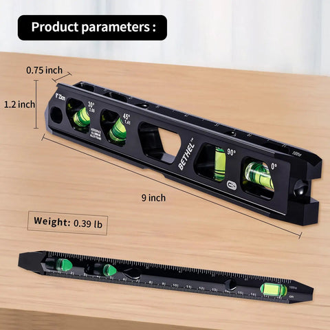 Pro Grade 9 Inch Magnetic Torpedo Level Featuring Four Crisp Bubble Vials Wide V Groove Channel And Nasty Strong Magnets Built To Hit Plumb And Level Markers Dead On Without Any Hassle For Daily Handymen
