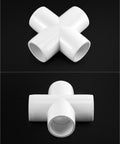 4 Way 1/2 Inch Cross PVC Fitting 10 Pack Connector Furniture Grade For DIY Furniture Projects and PVC Structures White Glossy Finish