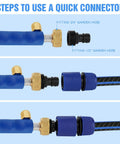 Steps to connect Jet Nozzle Power Washer Wand With 2 High Pressure Nozzles And Quick Connectors For Garden Hose fittings