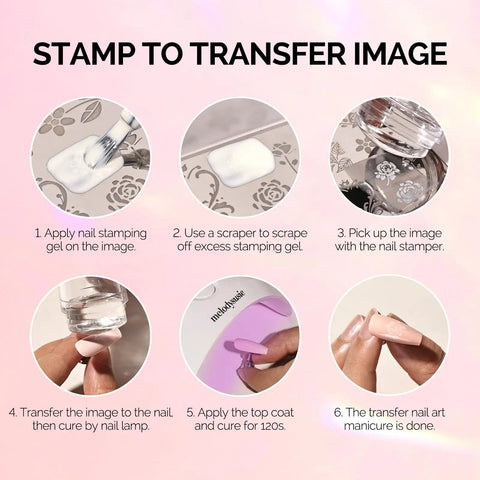 French Nail Stamper Kit with upgraded secure fit silicone stampers and scrapers tutorial for DIY French tips nail art at home