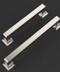 Close-up of 5 Inch Brushed Satin Nickel Cabinet Pulls 10 Pack Built To Last Kitchen Cabinet Hardware Handles With Two Screw Sizes