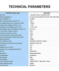Technical parameters for Pro Grade High Voltage DC Contactor and Electric Relay for EV Charging, SEV150AD specifications.
