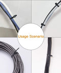 Heavy Duty 8 Inch Cable Ties 120 Lb Tensile Strength, 120 Pack Self Locking Nylon Tie Wraps securing various cables