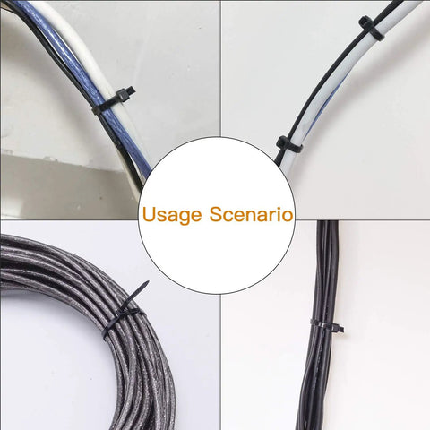 Heavy Duty 8 Inch Cable Ties 120 Lb Tensile Strength, 120 Pack Self Locking Nylon Tie Wraps securing various cables