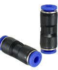 3/16 Inch Push To Connect Air Hose Fittings Kit 10 Pack Quick Release Pneumatic Connectors in blue plastic, two-way coupler