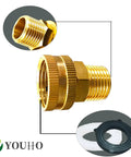 Garden Hose Adapter Two Pack One Half Inch NPT Male To Three Quarter Inch GHT Female Pipe Fittings Connector No Hassle