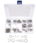 Built To Last Heavy Duty Serrated Internal And External Tooth Lock Washer Assortment Kit 400 Pcs Metric M2 in plastic organizer