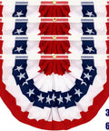 Four Pack 3x6 Ft Extra Large American Flags For Outdoors With Brass Grommets Fourth Of July Decor Red White Blue Pleated Fan