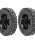 2 Pack 8 Inch Solid Rubber Wheels for Hand Trucks and Carts Replacement Tire With 1/2 Inch Bore and Offset Axle Durable Non Inflatable