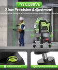 Electric Rotating Base For Laser Level With 50 Meter Wireless Remote Pro Grade Dual Speed Rotation Fast Sweep And Fine 0.088 Degrees Per Second 360 Degree Motorized Turntable Five Eighths Thread With One Quarter Twenty Adapter And Adjustable Tripod Legs shown in use with precision adjustment features